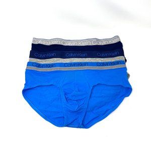 Calvin Klein 3 UNITS per PACK Cotton Hip Brief Navy Gray Blue Men Size NB2728903